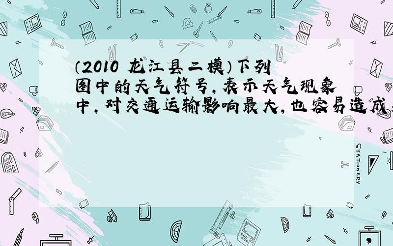 （2010•龙江县二模）下列图中的天气符号，表示天气现象中，对交通运输影响最大，也容易造成交通事故的天气是（　　）
